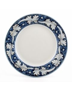 Italian charger plate from the Rinascimento Blu e Bianco collection handmade by Ceramiche Rampini in Gubbio, Italy