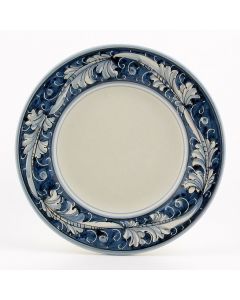 Italian salad & dessert plate from the Rinascimento Blu e Bianco collection handmade by Ceramiche Rampini in Gubbio, Italy