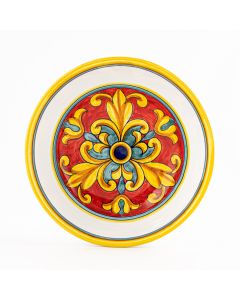 Broccato Rosso Italian cereal bowl handmade by Fima in Deruta