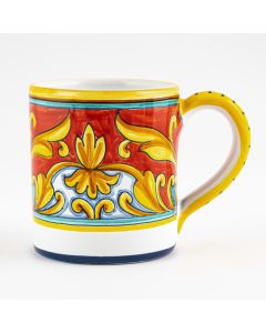 Broccato Rosso Italian mug handmade by Fima in Deruta