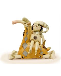 Knight, a ceramic piece and clay whistle created by Maestro Riccardo Biavati in Ferrara, Italy