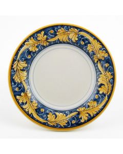 Italian bread & butter plate from the Rinascimento Blu e Giallo collection handmade by Ceramiche Rampini in Gubbio, Italy