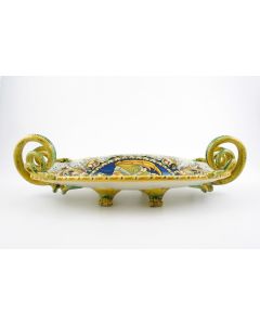 Italian centerpiece featuring a Renaissance-style portrait of Antonio Bello handmade by Alvaro Binaglia in Deruta Italy - main image