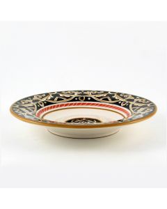 Barocco Nero Italian pasta & soup plate handmade by Fima in Deruta