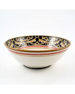 Barocco Nero Italian serving bowl handmade by Fima in Deruta