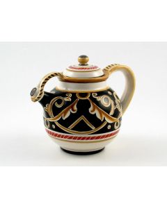Barocco Nero Italian tea pot handmade by Fima in Deruta