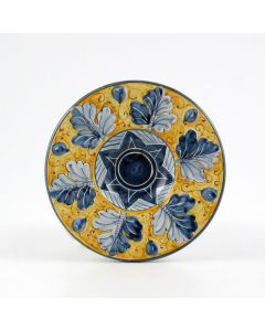 Italian small plate with raised leaves 2 handmade by Ceramiche Rampini in Gubbio, Italy