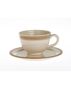 Italian breakfast cup and saucer from the Occhio di Gatto collection, handmade by Francesco Fasano in Grottaglie, Italy