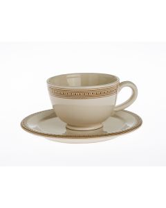 Italian breakfast cup and saucer from the Rubino collection, handmade by Francesco Fasano in Grottaglie, Italy