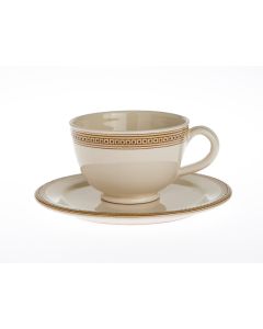 Italian breakfast cup and saucer from the Zaffiro collection, handmade by Francesco Fasano in Grottaglie, Italy