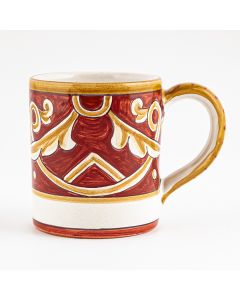 Barocco Rosso Italian mug handmade by Fima in Deruta