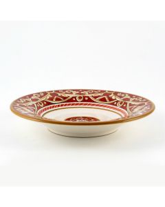 Barocco Rosso Italian pasta & soup plate handmade by Fima in Deruta