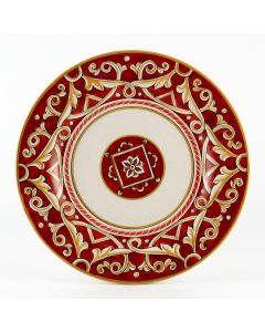 Barocco Rosso Italian salad & dessert plate handmade by Fima in Deruta