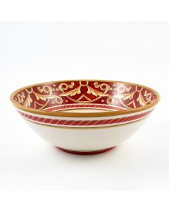 Barocco Rosso Italian serving bowl handmade by Fima in Deruta