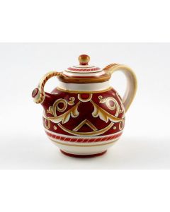 Barocco Rosso Italian tea pot handmade by Fima in Deruta