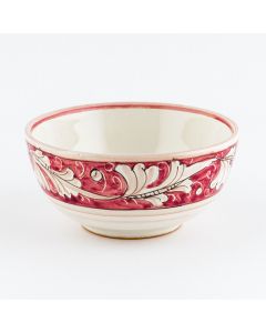Italian cereal bowl from the Rinascimento Rosa e Bianco collection handmade by Ceramiche Rampini in Gubbio, Italy