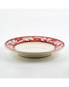 Italian pasta & soup plate from the Rinascimento Rosa e Bianco collection handmade by Ceramiche Rampini in Gubbio, Italy