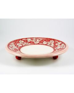 Italian fruit bowl from the Rinascimento Rosa e Bianco collection handmade by Ceramiche Rampini in Gubbio, Italy