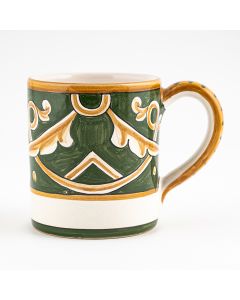 Barocco Verde Italian mug handmade by Fima in Deruta