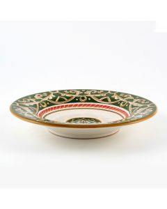 Barocco Verde Italian pasta & soup plate handmade by Fima in Deruta