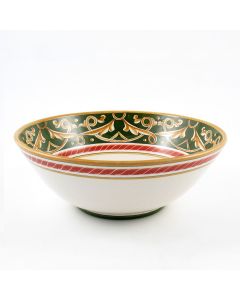 Barocco Verde Italian serving bowl handmade by Fima in Deruta