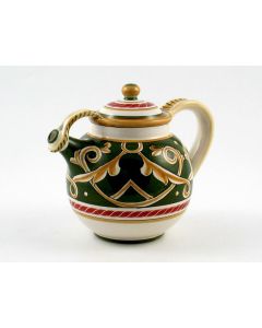 Barocco Verde Italian tea pot handmade by Fima in Deruta