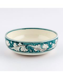 Italian pasta & soup bowl from the Rinascimento Verde e Bianco collection handmade by Ceramiche Rampini in Gubbio, Italy