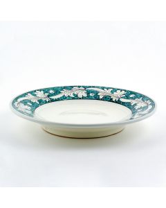 Italian pasta & soup plate from the Rinascimento Verde e Bianco collection handmade by Ceramiche Rampini in Gubbio, Italy
