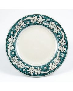Italian bread & butter plate from the Rinascimento Verde e Bianco collection handmade by Ceramiche Rampini in Gubbio, Italy