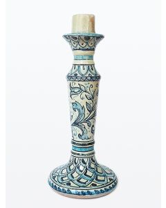 Italian ceramic candle holder Azul handmade by Ghenos in Sicily