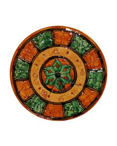 Italian wall clock handmade in Mantua using the traditional sgraffito method