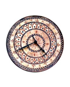 Italian wall clock handmade in Mantua using the traditional sgraffito method