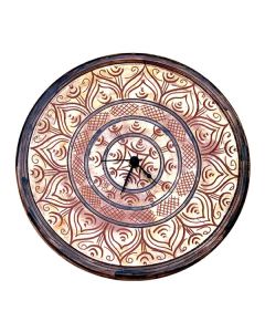 Italian wall clock handmade in Mantua using the traditional sgraffito method
