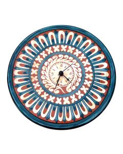Italian wall clock handmade in Mantua using the traditional sgraffito method