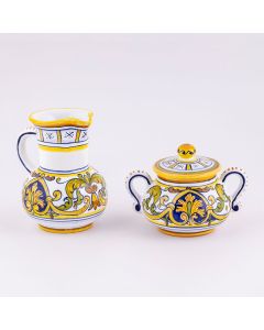 Deruta creamer & sugar set from the Cinquecento collection, handmade by Antica Deruta - Italy