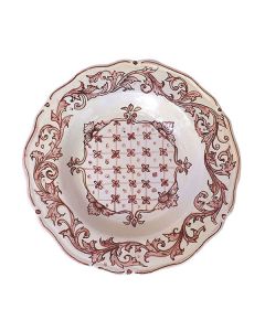 Italian ceramic pasta & soup plate from the Classico Rosa Collection handmade by Ghenos in Sicily