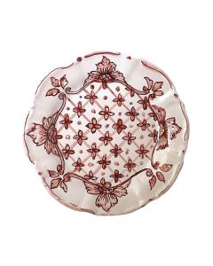 Italian ceramic salad & dessert plate from the Classico Rosa Collection handmade by Ghenos in Sicily