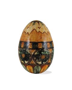 Italian ceramic egg sgraffito handmade in Mantua using the traditional sgraffito method