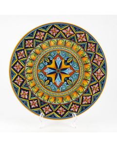 Italian geometric wall plate handmade by D&G Design - Deruta, Rapallo, Amalfi