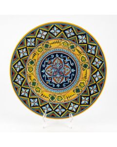Italian geometric wall plate handmade by D&G Design - Deruta, Rapallo, Amalfi