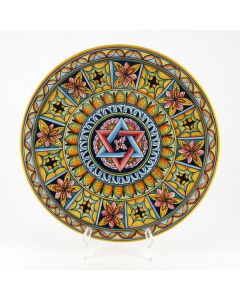 Italian geometric wall plate handmade by D&G Design - Deruta, Rapallo, Amalfi