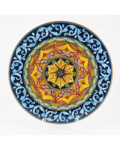 Italian geometric wall plate handmade by D&G Design - Deruta, Rapallo, Amalfi