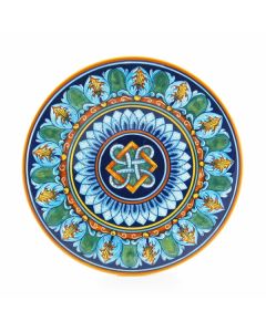 Italian geometric wall plate handmade by Eugenio Ricciarelli - Deruta, Rapallo, Amalfi