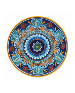 Italian geometric wall plate handmade by Eugenio Ricciarelli - Deruta, Rapallo, Amalfi