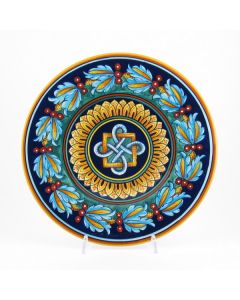 Italian geometric wall plate handmade by Eugenio Ricciarelli - Deruta, Rapallo, Amalfi