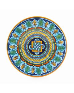 Italian geometric wall plate handmade by Eugenio Ricciarelli - Deruta, Rapallo, Amalfi