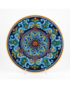 Italian geometric wall plate handmade by Eugenio Ricciarelli - Deruta, Rapallo, Amalfi