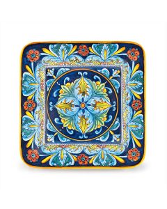 Italian geometric wall plate or platter handmade by Eugenio Ricciarelli - Deruta, Rapallo, Amalfi