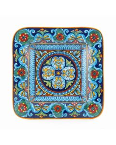 Italian geometric wall plate - platter handmade by Eugenio Ricciarelli - Deruta, Rapallo, Amalfi