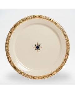 Italian dinner plate from the Occhio di Gatto collection, handmade by Francesco Fasano in Grottaglie, Italy